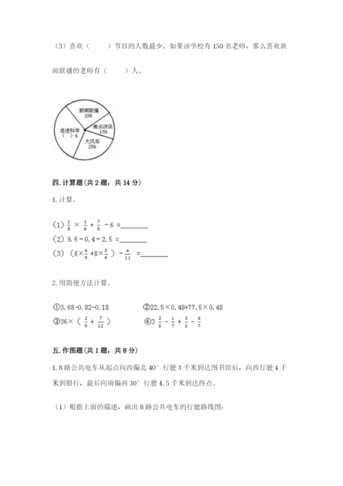 小学六年级上册数学期末测试卷含答案【轻巧夺冠】.docx