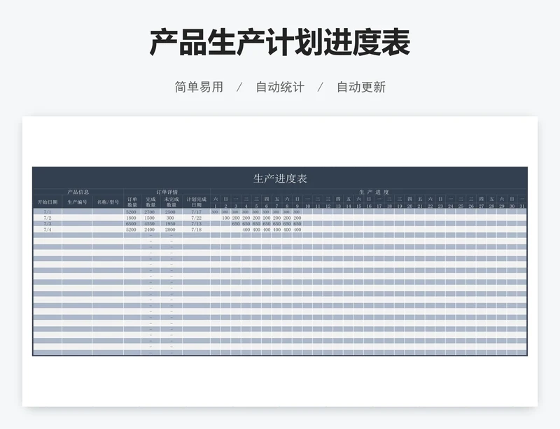 产品生产计划进度表