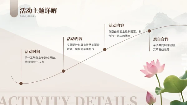 浅棕色复古小暑节气社区活动PPT模板