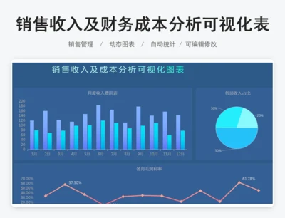 销售收入及财务成本分析可视化表