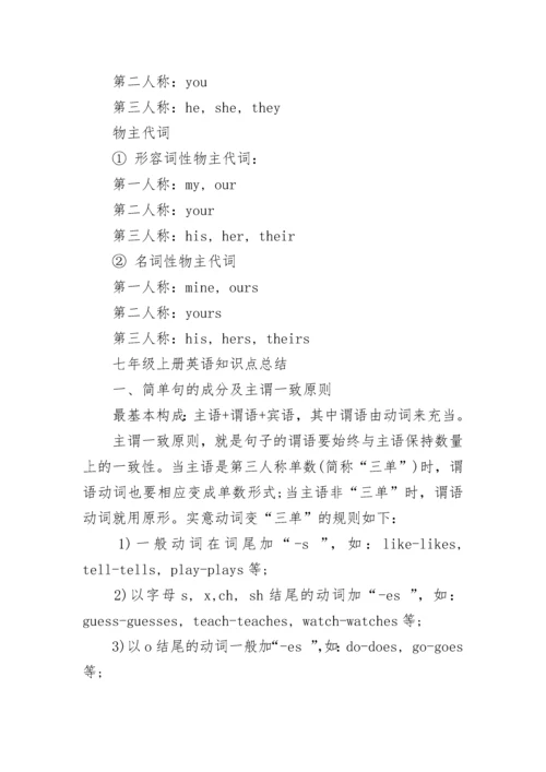 最新七年级上册英语知识点归纳.docx