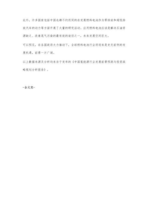 全球燃料电池行业市场现状及发展前景分析-加氢站建设成为大规模应用的关键.docx