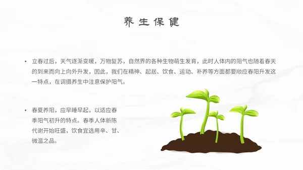 白色简约小清新传统二十四节气立春主题PPT模板