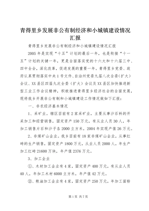 青得里乡发展非公有制经济和小城镇建设情况汇报.docx