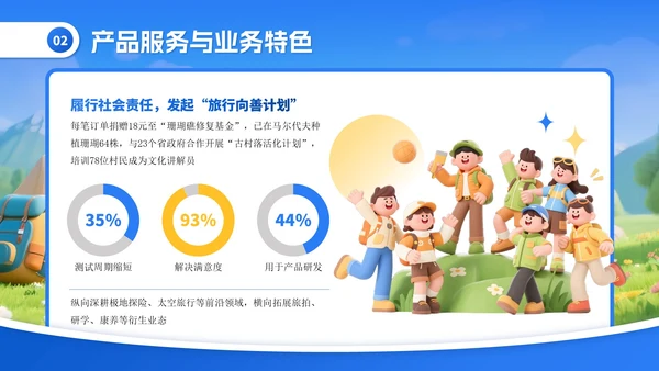 蓝色卡通探索世界发现美好PPT模板