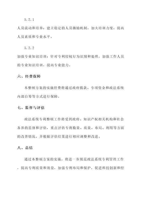 政法系统专利整顿方案