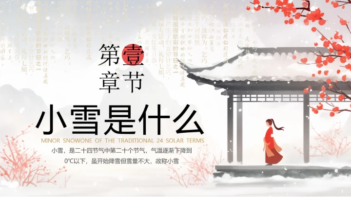 二十四节气之小雪介绍PPT