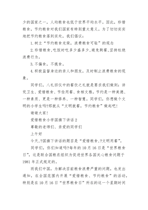 爱惜粮食小学国旗下讲话范文.docx