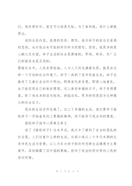 骆驼祥子个人读书心得第五章5篇.docx