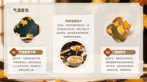 褐色中国风立秋养生PPT模板