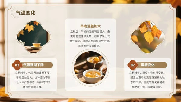 褐色中国风立秋养生PPT模板