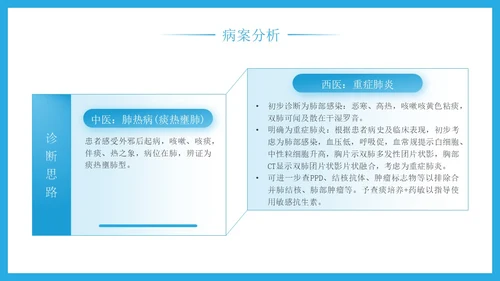 蓝色简约科技风重症肺炎医疗知识宣传PPT课件肺结核肺结节