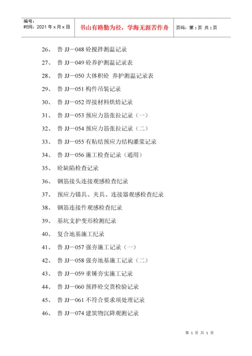 土建施工技术资料目录.docx