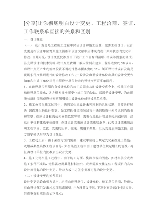 设计变更工程洽商签证工作联系单.docx