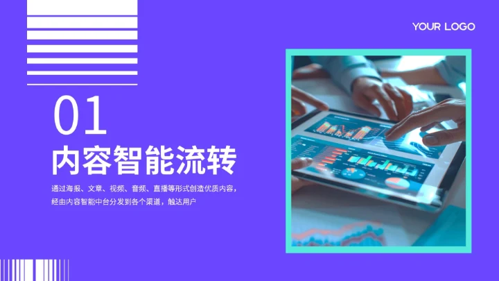 紫色商务市场趋势预测与战略规划报告PPT模板