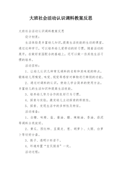 大班社会活动认识调料教案反思.docx