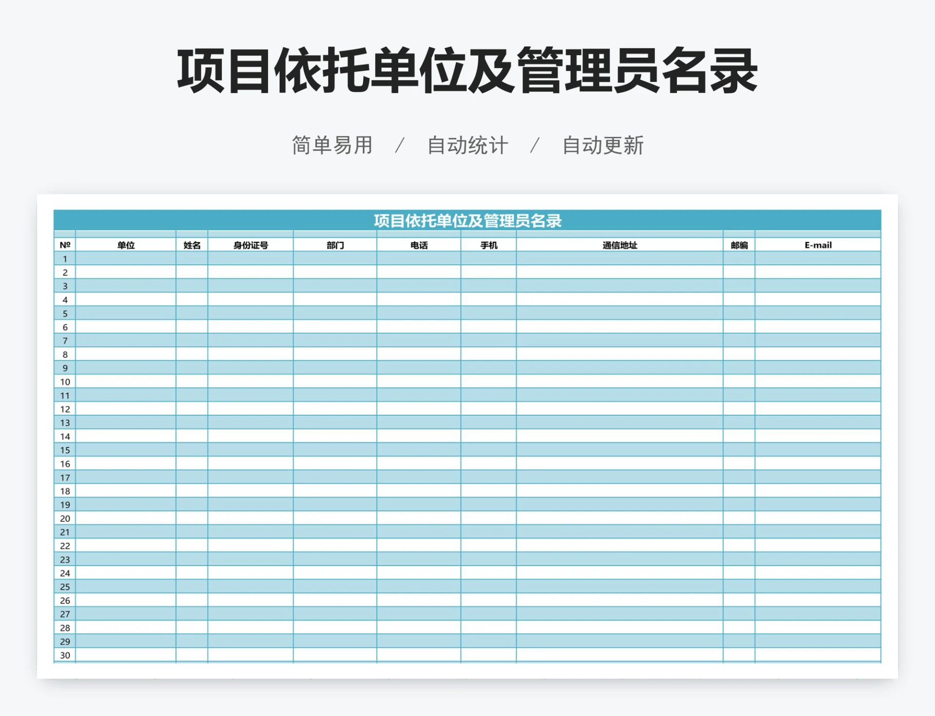 项目依托单位及管理员名录