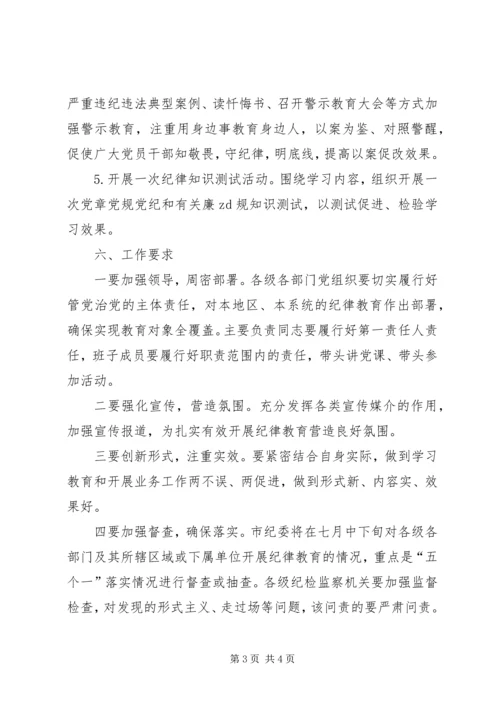 全市纪律教育学习宣传月活动方案.docx