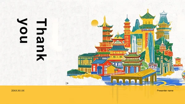 黄色复古风重庆热门景点深度游计划PPT