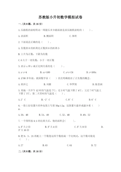 苏教版小升初数学模拟试卷（典优）.docx
