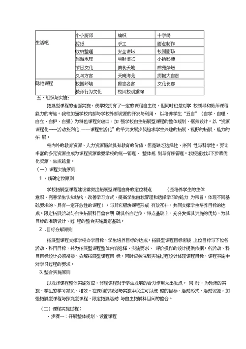 (完整版)小学拓展性课程实施方案