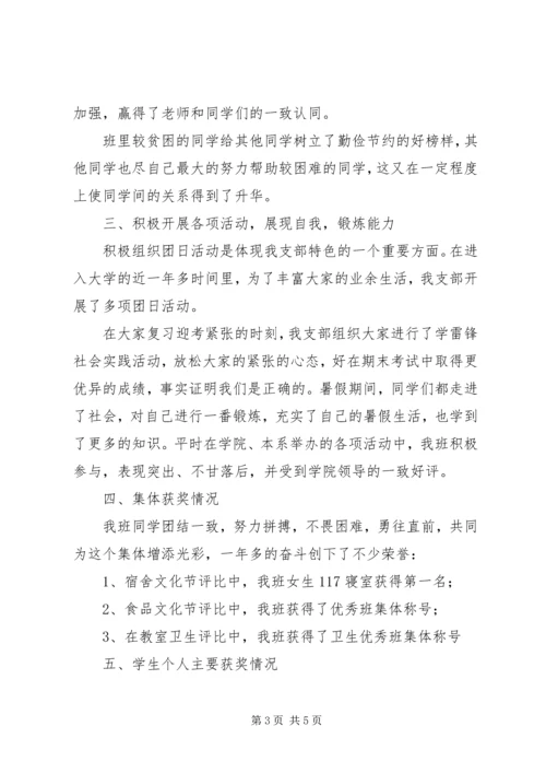 优秀团支部申报材料范文.docx