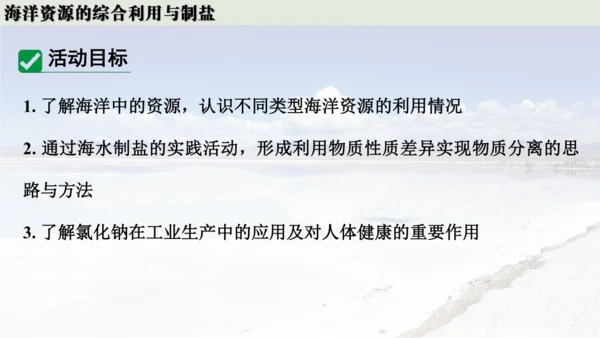 跨学科实践活动8  海洋资源的综合利用与制盐课件(共39张PPT内嵌视频)