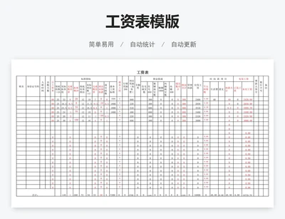 工资表模版