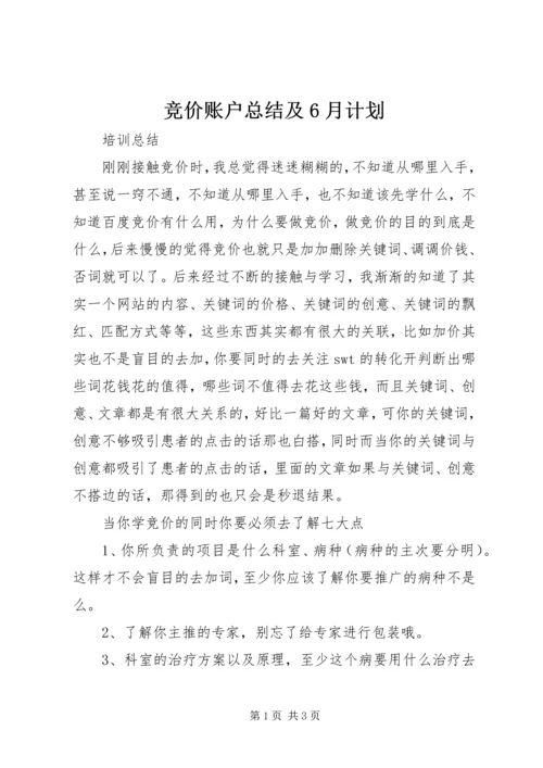 竞价账户总结及6月计划 (4).docx