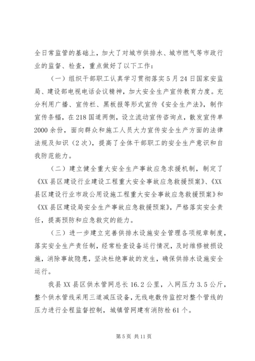 县建设局安全生产工作汇报材料.docx