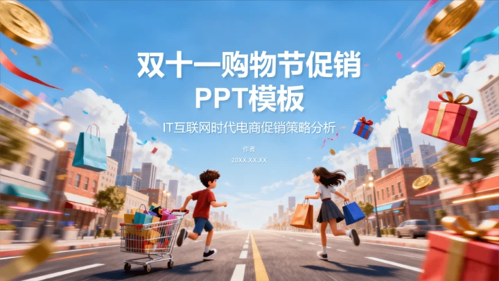 双十一购物节促销PPT模板