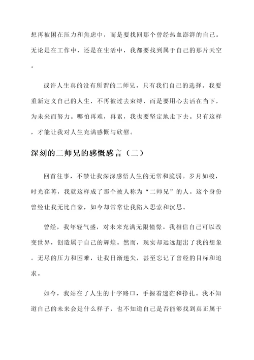 二师兄的感慨感言