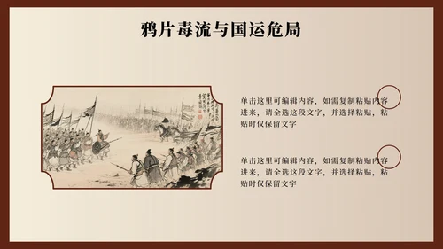 棕色中国风林则徐人物介绍教学课件PPT模板