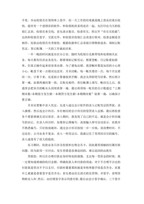 出纳的实习报告范文锦集六篇.docx