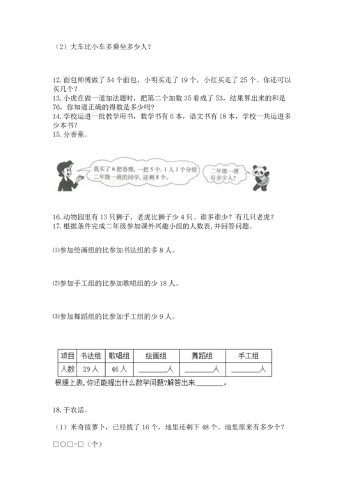 二年级上册数学应用题100道精品【达标题】.docx