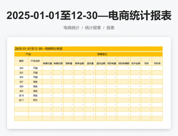 电商财务记账登记会计表格