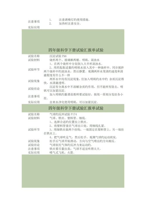 2023年四年级科学下册实验报告单实验.docx