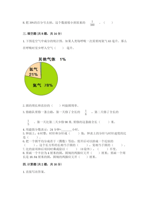 人教版六年级上册数学期末测试卷【新题速递】.docx