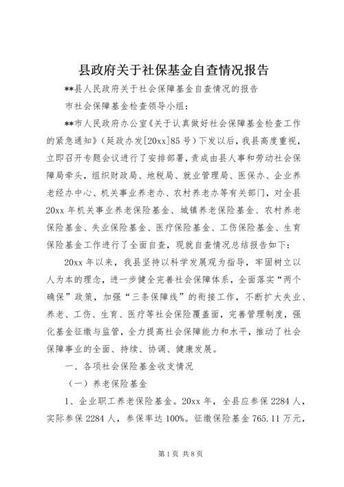 县政府关于社保基金自查情况报告 (2).docx