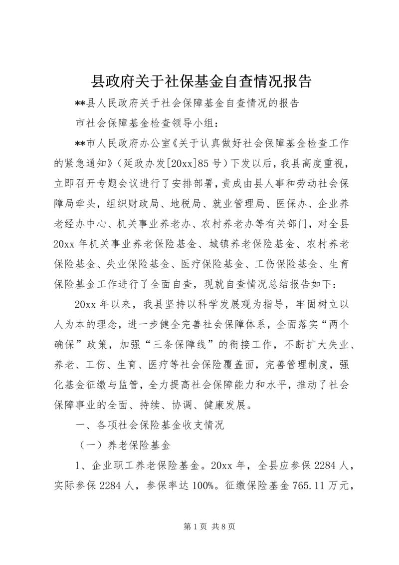 县政府关于社保基金自查情况报告 (2).docx