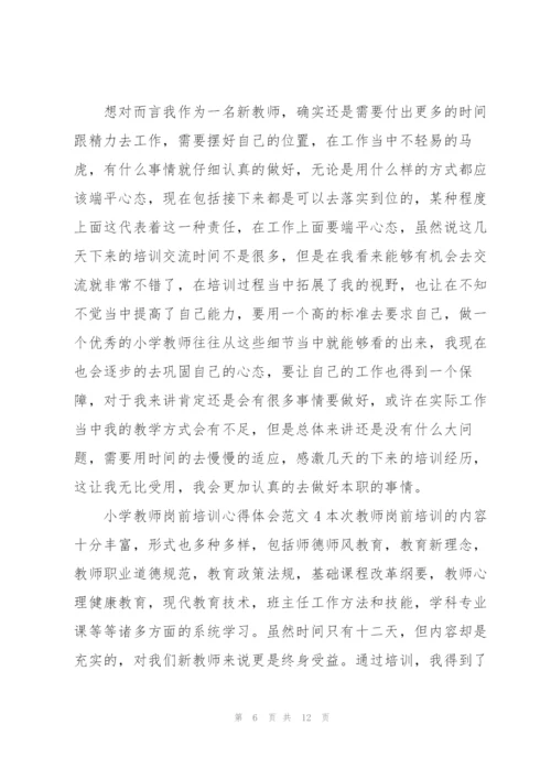 小学教师岗前培训心得体会范文.docx
