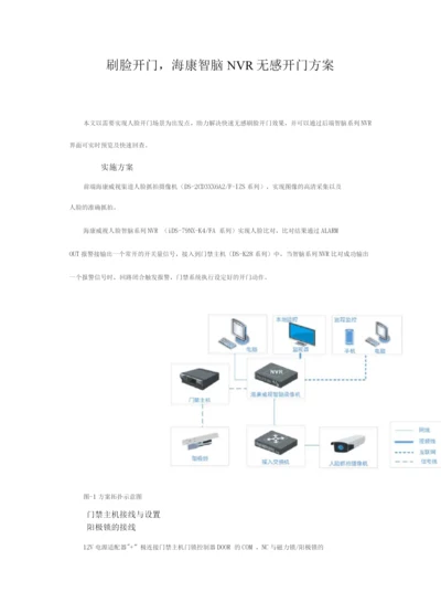 刷脸开门-海康智脑NVR无感开门方案.docx