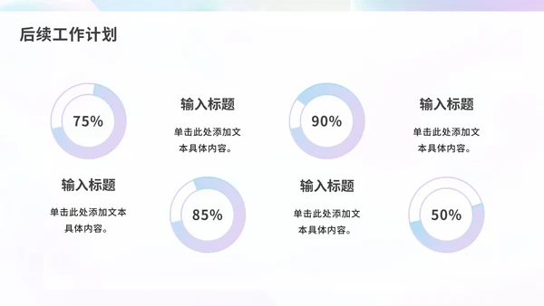 毛玻璃流体渐变年中工作汇报PPT模板