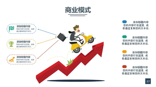 互联网扁平化商务工作汇报通用PPT模板