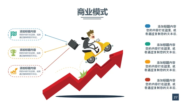 互联网扁平化商务工作汇报通用PPT模板