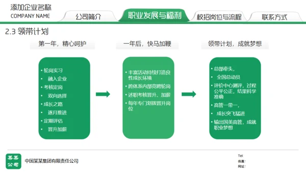 绿色校园招聘通用PPT模板
