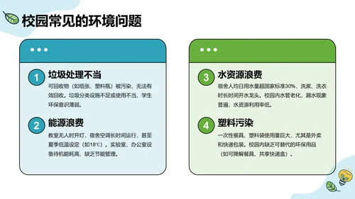 绿色插画风环保校园科普PPT模板