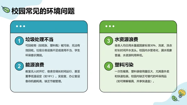 绿色插画风环保校园科普PPT模板