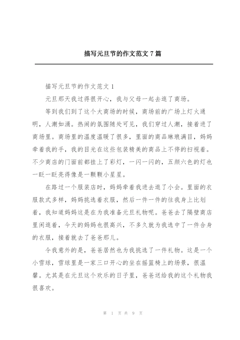 描写元旦节的作文范文7篇.docx
