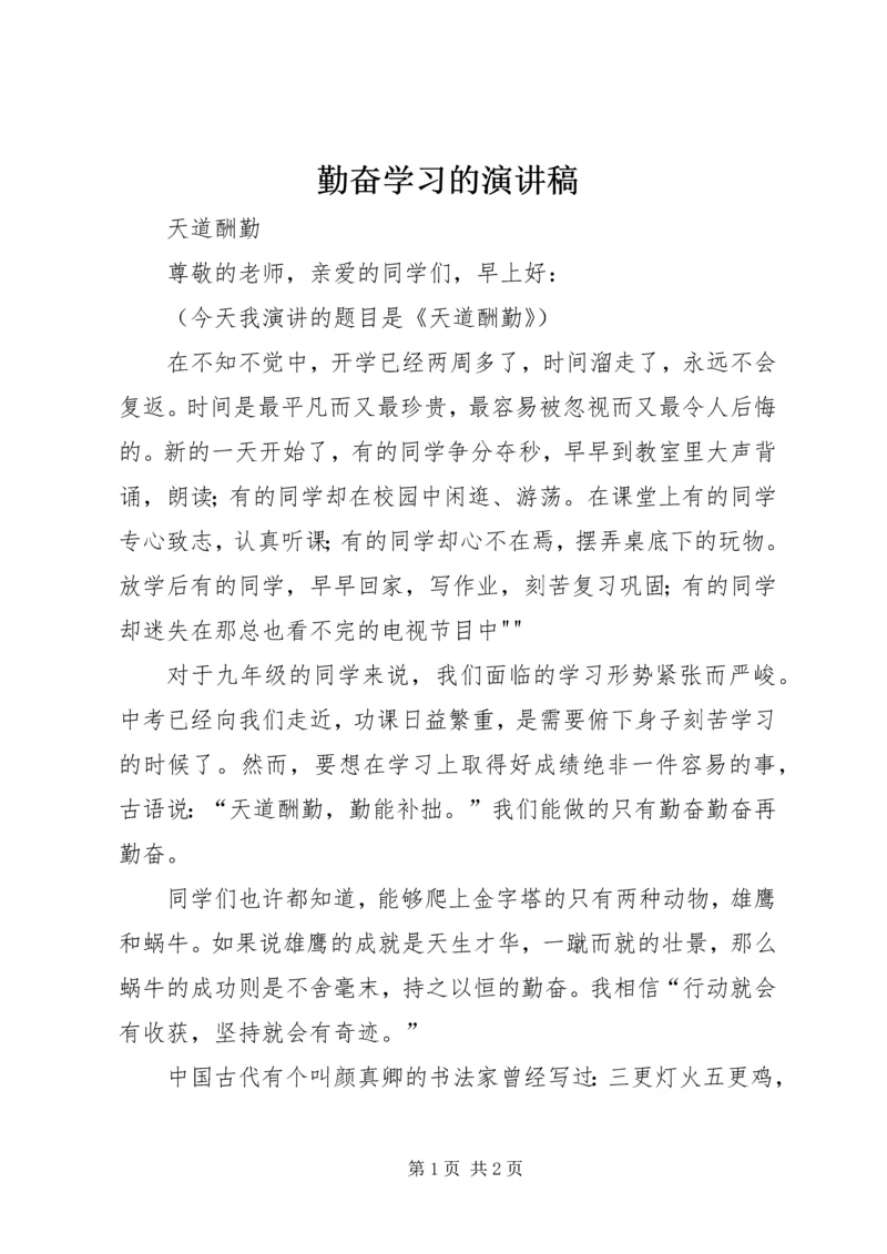 勤奋学习的演讲稿 (5).docx